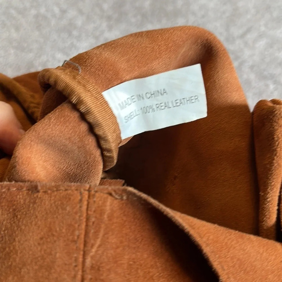 Tshirt & Jeans Genuine Suede Leather Fringe Oversized Boho Bag - Picture 6 of 7